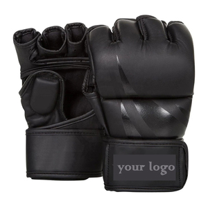 Gants MMA Hommes UFC Grappling Sparring Boxe Demi Doigt Sangle Ajustée Cuir de Vachette Matériel Muay Thai Entraînement aux Arts Martiaux - Product Image 4