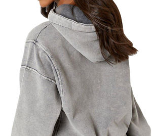 Vente en gros de sweats à capuche pour femmes, de haute qualité, écologiques, respirants, pour l'hiver, effet délavé, fournisseur direct d'usine, sweat à capuche en polyester - Product Image 4