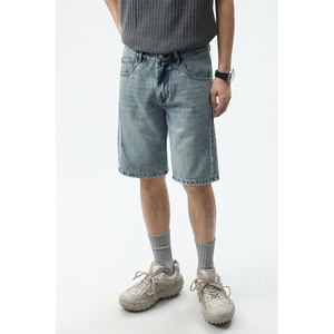 Short en jean personnalisable pour hommes, Short en jean décontracté à jambe droite ample et texture élevée, shorts pour hommes de meilleure qualité, vente en gros - Product Image 4
