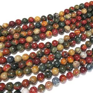 6mm Natural Picasso jaspe liso redondo piedras preciosas hebras DIY fabricación de joyas a granel venta al por mayor precio de fábrica en línea Alibaba - Product Image 1