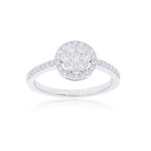 Anillo de Compromiso con Halo de Diamantes Redondos Lovebright - Product Image 1