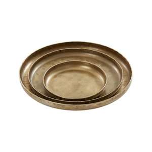 La última bandeja de servicio de latón de calidad superior Bandeja de servicio de latón con motivo floral forma y tamaño personalizados al mejor precio - Product Image 5