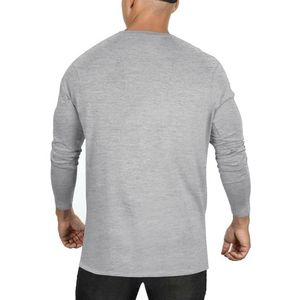 Camiseta de manga larga con ajuste muscular para hombre de verano, camiseta inferior con dobladillo curvo, camisetas lisas de color blanco en blanco 2024 - Product Image 4