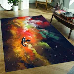 Man On A Boat In Space Painting <b>Rug</b>, Colorful Clouds <b>Rugs</b>,Luxury <b>Velvet</b> <b>Rug</b> - Product Image 5