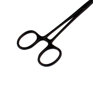 Pince hémostatique pour moustiques Mâchoires dentelées incurvées 5.5 pouces Couleur enduite noire Instruments chirurgicaux certifiés CE en acier inoxydable - Product Image 4