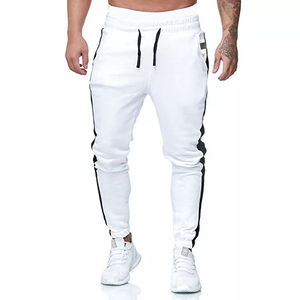 Pantalon empilé avec logo personnalisé pour hommes pantalon de survêtement surdimensionné Streetwear pantalon de survêtement avec devant plat teint uni pas cher! - Product Image 1