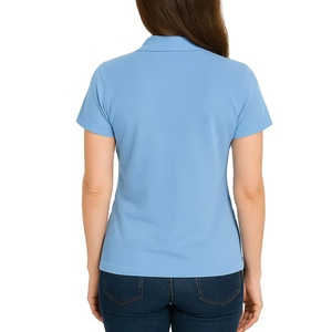 Nueva Llegada, Diseño de Logotipo Personalizado, Camisetas de Punto Vintage para Mujer, Manga Corta, Transpirables, Camisetas Polo de Alta Calidad para Mujer - Product Image 3