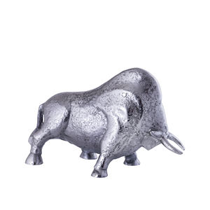 Escultura elegante personalizada de aluminio níquel Metal Bull para gran oferta hogar sala de estar decorativa y decoración de mesa de oficina - Product Image 3