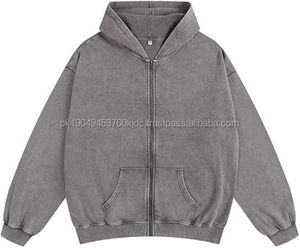 Sweat-shirt à capuche zippé pour femme, manches longues, épaules tombantes, ample, vêtement d'extérieur - Product Image 1