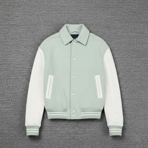 Chaquetas Varsity de Hombre de Alta Calidad con Logotipo Personalizado de Béisbol, Cuello de Cuero PU, Bordado Streetwear - Product Image 5