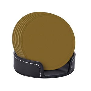 New Style 100% Natural <b>Leather</b> Coaster Customized Color Best Price <b>Leather</b> Coaster for Home Hotel Party Table Tea coaster - Product Image 3
