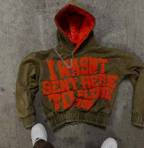 เสื้อฮู้ดผู้ชายแบบมีฮู้ดสำหรับผู้ใหญ่เสื้อมีฮู้ดผ้าคอตตอนผสมดีไซน์แบบกำหนดเองโลโก้ของคุณเอง - Product Image 1