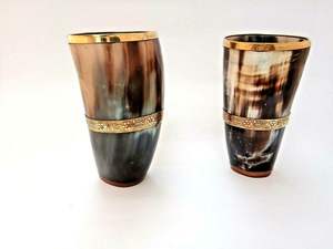 MUGS POST HORN FÁBRICA DE LA INDIA PRODUCTOS ARTESANALES Taza para beber cuerno Nuevo diseño Natural Original Viking Drinking - Product Image 5