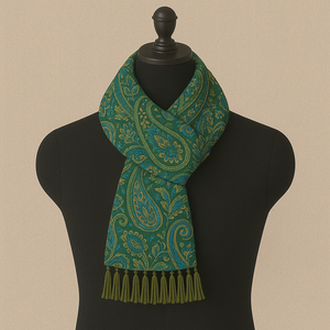 Estola Rectangular Larga Beige de Primera Calidad, 100% Lana y Rayón, con Bordado de Lunares, Ligera, de Secado Rápido y Transpirable para Invierno - Product Image 1