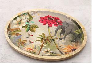 Plater imprimé plateau de service en bois plateau de petit déjeuner en bois d'Acasie longue durée plateau de vente moderne pour la maison hôtel - Product Image 3