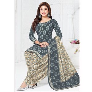 Conjunto de Material de vestido estampado elegante, tela suave estirable sin arrugas, parte superior inferior Dupatta para una fiesta diaria cómoda y festiva - Product Image 4