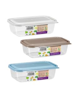 Contenitore rettangolare in plastica Aral Micro da 1 litro con coperchio (Plastic 1154) - Product Image 1