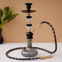 Chicha en verre bleu à forte demande, peinte avec des pièces en métal et en céramique, à vendre, décoration élégante, dernière chicha antique à vendre