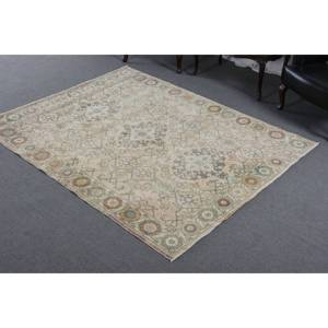 Classique Beige Vert 5.9 X 7.7ft Laine Aubusson Tapis Turc Tapis pour Salon Couloir Rectangle Latex Tapis De Chevet - Product Image 2