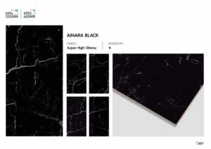 Azulejos de Porcelana Super Negros de Alto Brillo 600x1200mm, Acabado de Lujo para Pisos y Paredes en Proyectos de Interiores Modernos - Product Image 1