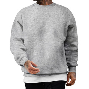 Sweat-shirt pour homme de haute qualité en coton éponge biologique avec impression en relief et col rond - Product Image 4