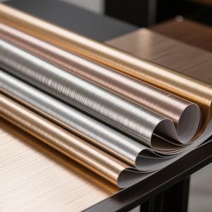 Papel pintado decorativo de Metal Peel and Film cepillado plata <span class=keywords><strong>Acero</strong></span> inoxidable PVC <span class=keywords><strong>vinilo</strong></span> impermeable refrigerador del hogar pegatina - Product Image 4