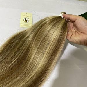 Extensions de cheveux naturels lisses et coquines, contrôle en vrac avec Piano, mèches vierges, 100% de densité - Product Image 2