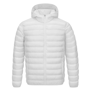 Men's Hooded Puffer Jacket Eco-Friendly Water Resistant <b>Quilted</b> Winter Coat <b>Thick</b> Outdoor Ski Hiking Warm Windbreaker White - Product Image 6