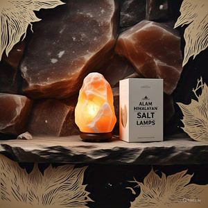 โคมไฟเกลือหิมาลายันธรรมชาติออร์แกนิก3-5กก. ลายดอกไม้ฮวงจุ้ยไขว้การออกแบบบ้านดนตรีองค์ประกอบทางศาสนาของสัตว์ความรัก - Product Image 5