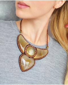 Cadeau de mode pour femmes de haute qualité poli ambre miel couleur naturel corne de buffle collier bijoux de Style Animal - Product Image 2