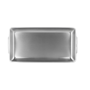 Platos de acero inoxidable para servir, platos de cena rectangulares, bandeja organizadora de níquel cepillado para acampar, barbacoa, fiesta, buffet, aperitivo o - Product Image 1