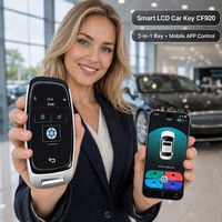 Clé de voiture intelligente LCD CF920 à 4 boutons, application mobile, clé numérique, partage à distance, entrée sans clé, écran tactile, télécommande, vente en gros