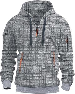 Men's Tactical Sweatshirt Solid Quarter <b>Zip</b> Pullover Hoodie <b>Pockets</b> Workout Running Active Made Fleece Fabric Sports industry - Product Image 1