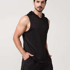 Camiseta atlética sin mangas con capucha para hombre, camiseta ligera para entrenamiento, gimnasio, Fitness, correr, entrenamiento deportivo, Top muscular - Product Image 4