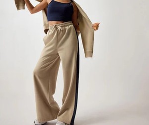 Pantalones de chándal para correr de algodón para mujer, pantalones cónicos con cordón de longitud completa con bolsillos, Joggers acampanados, rayas laterales para mujer, comodidad acogedora - Product Image 6