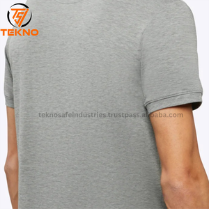 T-shirts en coton respirant à manches courtes pour hommes, nouvelle mode d'été, grande taille, style décontracté, motif solide - Product Image 4