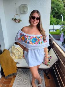 Hot Sale Womens Boho Mexican Embroidered <b>Plus</b> <b>Size</b> Summer <b>Dress</b> Natural Waist Eco-Friendly 100% Cotton Outdoor - Product Image 4