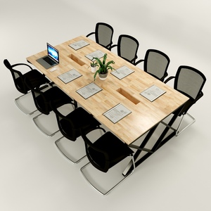 Contemporary Solid Wood Adjustable Conference <b>Table</b> 240x120 for <b>Office</b> & Hotel Use - Product Image 1