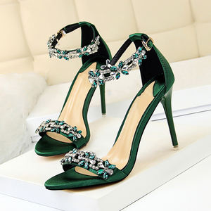 Scarpe da Festa Estive da Donna in Raso <span class=keywords><strong>a</strong></span> Punta Aperta con Cinturino di Strass Sandali con Cinturino alla Caviglia e Tacco <span class=keywords><strong>a</strong></span> <span class=keywords><strong>Spillo</strong></span> Scarpe da Cerimonia Eleganti - Product Image 6