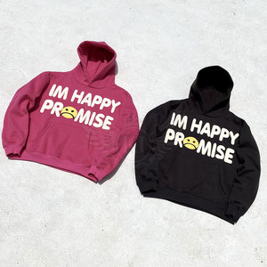 Winter Wear Regular Fit Solid Digital Printing Breathable Puff Printing Hoodies Fashionable Low Price Made in Pakistan - Product Image 2