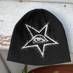 Custom made With Letter Jacquard Knitted Custom Your Logo Cuffed Sports Jacquard Knitted Beanie Fashion Winter jacquard Beanie - Product Image 6