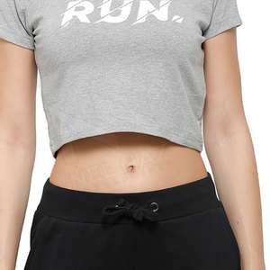 Diseñadores de manga corta Crop tops Camisetas Mujeres Transpirable Cropped Tees Camisetas 100% Algodón Mujer Camiseta Con Logo - Product Image 6