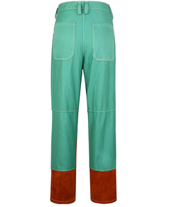 Pantalon de travail en cuir de vache à deux couches de qualité supérieure Tissu en velours côtelé léger Isolation thermique Pantalon de soudage Résistant à l'usure - Product Image 5