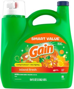 Lessive liquide Gain + Aroma Boost, parfum Island Fresh, 107 lavages, 154 fl oz, compatible HE - Product Image 2