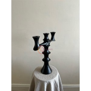 Candélabre moderne en métal noir avec un design unique Articles de mariage et de fête de Noël les plus vendus Décorer avec des bocaux à bougies - Product Image 4