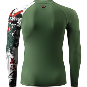 La mejor camiseta de compresión Bjj Rash Guard de manga larga MMa Jiu Jitu para hombre, camisa de compresión atlética de capa Base de boxeo Rash Guard - Product Image 4