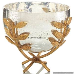 Most Fancy Unique Look <b>Top</b> Quality Metal Gold Plated Round Shape Serving And <b>Table</b> Decorative Bowl With Octopus Designer Base - Product Image 6