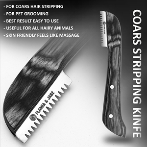 Juego de 6 herramientas de aseo para perros de acero inoxidable ecológicas con peines con mango de madera para limpieza de mascotas - Product Image 5