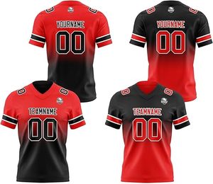 Streetwear personnalisé maillot de football américain tendance avec broderie design logo maille style boxy coupe courte maillot de football américain quantité minimale de commande bas - Product Image 1