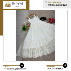 Affaire incroyable sur les tuniques de créateurs en fausse georgette lourde avec broderie Séquence Travail Kurti pour femmes au prix le plus bas - Product Image 5